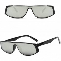 Goggle 2019 New Retro Ladies Street Beat Sunglasses One Goggles Brand Glasses Sun Visor - Black Silver - CD18TDZ8R8D $12.40