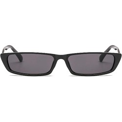 Oversized Classic Retro Designer Style Rectangle Sunglasses for Women PC PC UV 400 Protection Sun glasses - Black Gray - CU18...