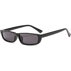 Oversized Classic Retro Designer Style Rectangle Sunglasses for Women PC PC UV 400 Protection Sun glasses - Black Gray - CU18...