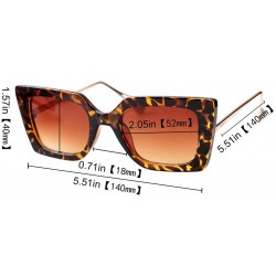 Oversized Anti-Blue Block Light Pearl Inlay Arm Cat Eye Reading Glasses - Leopard Frame / Tea Lens - CY18X5KHAES $14.23