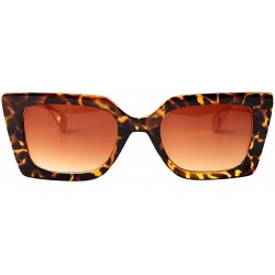 Oversized Anti-Blue Block Light Pearl Inlay Arm Cat Eye Reading Glasses - Leopard Frame / Tea Lens - CY18X5KHAES $14.23