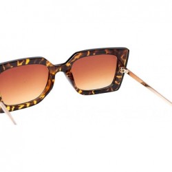 Oversized Anti-Blue Block Light Pearl Inlay Arm Cat Eye Reading Glasses - Leopard Frame / Tea Lens - CY18X5KHAES $14.23