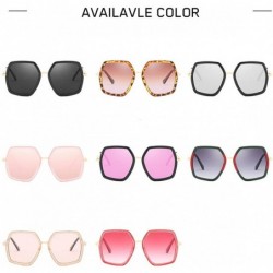 Square Oversized Square Sunglasses for Women Retro Chic Metal Frame UV400 Geometric Brand Designer Shades - CB18SHG9RLC $13.85