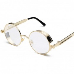 Square Round Steampunk Sunglasses Men Women Luxury Eyewear Mirror Punk Sun Glasses Vintage Female Male Eyeglasses - C3 - CG19...