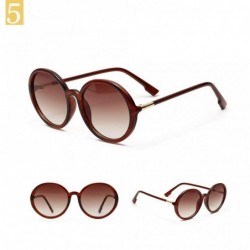 Round 1Pair Semi-metal Round Sunglasses Driving Shades Sun Glasses Gift for Friends - Coffee - CR199QHAANQ $15.58