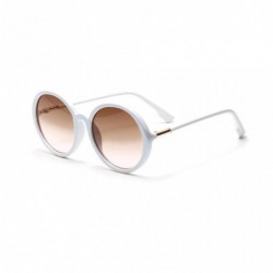 Round 1Pair Semi-metal Round Sunglasses Driving Shades Sun Glasses Gift for Friends - Coffee - CR199QHAANQ $15.58