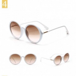 Round 1Pair Semi-metal Round Sunglasses Driving Shades Sun Glasses Gift for Friends - Coffee - CR199QHAANQ $15.58