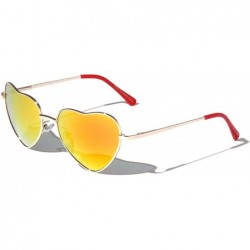 Butterfly Heart Shaped Lens Color Mirror Sunglasses - Yellow Red - CH197LRYYTI $17.06