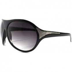 Shield Designer Celebrity Fashion Mens Womens Large Oversized Shield Sunglasses - Black 1 - CV189RELWRS $22.79