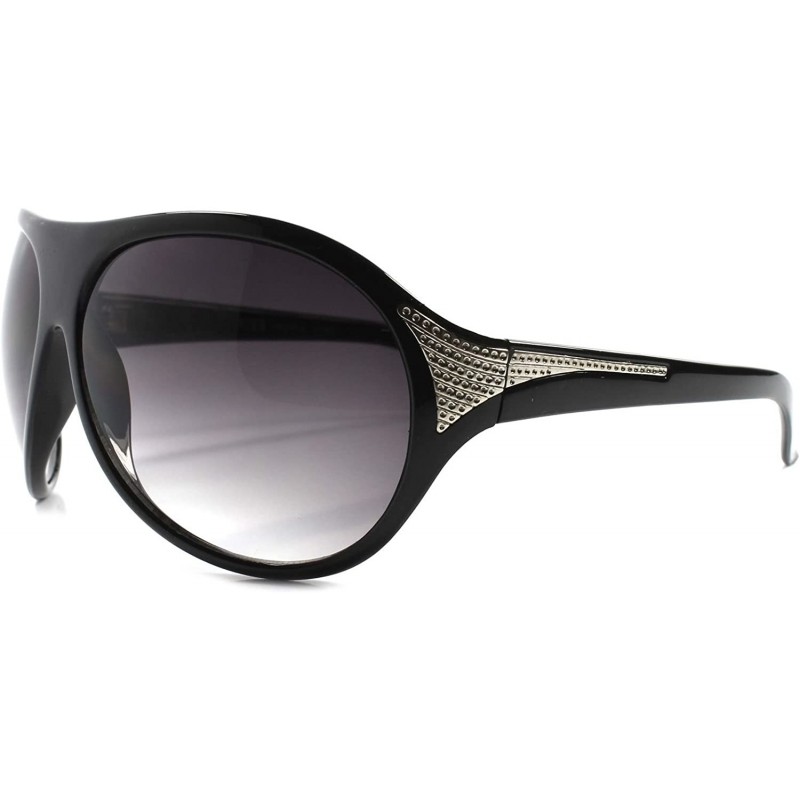 Shield Designer Celebrity Fashion Mens Womens Large Oversized Shield Sunglasses - Black 1 - CV189RELWRS $13.67