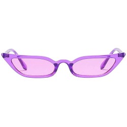 Rimless Women 1990s Fashion Vintage Slim Tiny little Sunglasses - Purple - CZ18CHYMQ63 $17.00