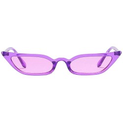 Rimless Women 1990s Fashion Vintage Slim Tiny little Sunglasses - Purple - CZ18CHYMQ63 $9.55