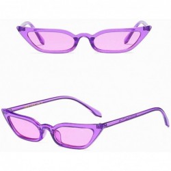 Rimless Women 1990s Fashion Vintage Slim Tiny little Sunglasses - Purple - CZ18CHYMQ63 $9.55