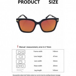 Rectangular Rectangular Sunglasses Colored Mirror Lens Sunglasses for Women 100% UV Protection 3676 - CR18S784L5L $18.23