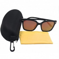 Rectangular Rectangular Sunglasses Colored Mirror Lens Sunglasses for Women 100% UV Protection 3676 - CR18S784L5L $18.23