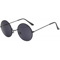 Round Women Men Vintage Retro Glasses Unisex Driving Round Frame Sunglasses Eyewear - Multicolor H - CQ18EQ0AOD7 $6.42