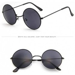 Round Women Men Vintage Retro Glasses Unisex Driving Round Frame Sunglasses Eyewear - Multicolor H - CQ18EQ0AOD7 $6.42