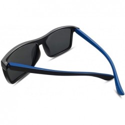 Square Polarized Sunglasses TAC Lenses 100% UV Blocking Casual Models for Men & Women - Blue - C818QCGK9EC $7.46