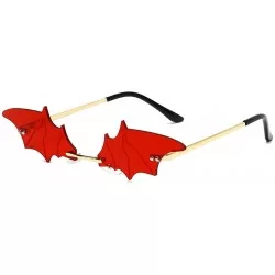 Rimless Small Rimless Sunglasses for Women Fashion Metal Men Glasses - Red - CQ198H55OZL $9.62