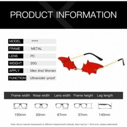 Rimless Small Rimless Sunglasses for Women Fashion Metal Men Glasses - Red - CQ198H55OZL $9.62