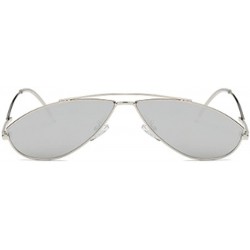 Oval Vintage Fashion Sunglasses Small Metal Frame Vintage Sunglasses - Silver Mercury Tablets - CY18EGXR09X $22.82
