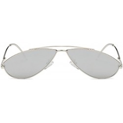 Oval Vintage Fashion Sunglasses Small Metal Frame Vintage Sunglasses - Silver Mercury Tablets - CY18EGXR09X $20.14