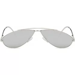 Oval Vintage Fashion Sunglasses Small Metal Frame Vintage Sunglasses - Silver Mercury Tablets - CY18EGXR09X $20.14