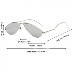 Oval Vintage Fashion Sunglasses Small Metal Frame Vintage Sunglasses - Silver Mercury Tablets - CY18EGXR09X $13.43