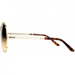 Round Retro Vintage Futurism Oversize Round Gradient Lens Sunglasses - Gold Smoke - CV120QNC2IF $12.40