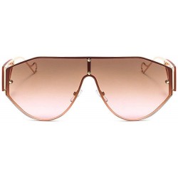 Oversized One Lens Rivet Oversized Luxury Sunglasses Men Women Fashion Windproof Glasses Hollow Frame Mens Goggles UV400 - CW...