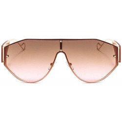 Oversized One Lens Rivet Oversized Luxury Sunglasses Men Women Fashion Windproof Glasses Hollow Frame Mens Goggles UV400 - CW...