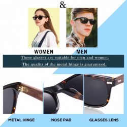 Oversized Polarized Sunglasses Protection Driving Flexible - Rectangular Tortoise Frame Wood Arms & Black Lens - C518U466Q9R ...