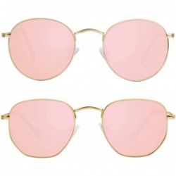 Square Small Round Polarized Sunglasses Women and Men Vintage Hexagon Square Sun glasses UV400 Protection - CE197LUXHHO $36.31