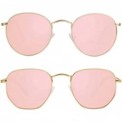 Square Small Round Polarized Sunglasses Women and Men Vintage Hexagon Square Sun glasses UV400 Protection - CE197LUXHHO $17.45