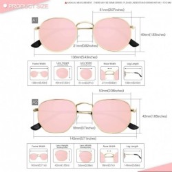 Square Small Round Polarized Sunglasses Women and Men Vintage Hexagon Square Sun glasses UV400 Protection - CE197LUXHHO $17.45