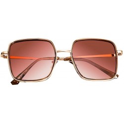 Round Oversized Sunglasses for Women- Tigivemen Polarized Fashion Vintage Eyewear polarized uv protection Glasse - Gold - C31...