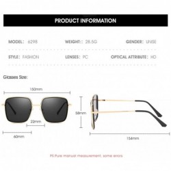 Round Oversized Sunglasses for Women- Tigivemen Polarized Fashion Vintage Eyewear polarized uv protection Glasse - Gold - C31...