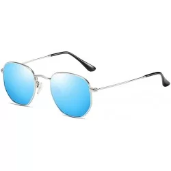 Round Sunglasses Polarized Antiglare Anti ultraviolet Travelling - Blue - C818WLGHEL0 $18.76