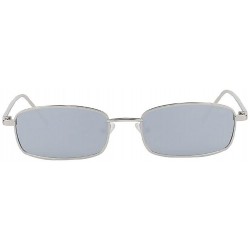 Rectangular Men UV400 Rectangle Retro Vintage Sunglasses Women Fashion Glasses Eyeglasses - Silver - CD18C9NE6UD $15.17