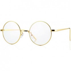 Rimless Retro Round Metal Frame Clear Lens Glasses Non-Prescription - Gold Frame/Clear Lens - CO18XXNZIL4 $9.50