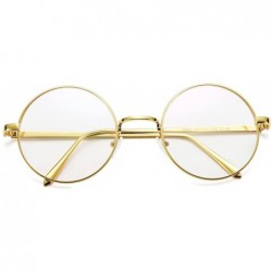 Rimless Retro Round Metal Frame Clear Lens Glasses Non-Prescription - Gold Frame/Clear Lens - CO18XXNZIL4 $9.50