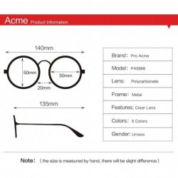 Rimless Retro Round Metal Frame Clear Lens Glasses Non-Prescription - Gold Frame/Clear Lens - CO18XXNZIL4 $9.50