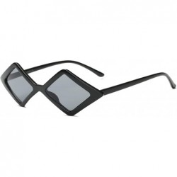Goggle Women Small Diamond Shape Funky UV Protection Cat Eye Fashion Sunglasses - Black - CC18WTI8KTY $38.56
