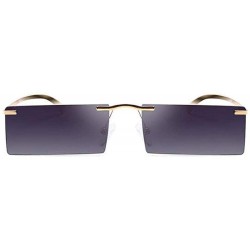 Rectangular Women Fashion Metal Frame Brand Designer Small Sun Glasses Vintage Rectangular Skinny Yellow Glasses - CF18MHYYEG...