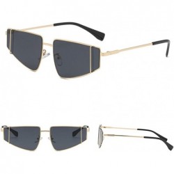 Rimless Sunglasses Mens Polarized Irregular - Black - CZ18TUEMA65 $10.06