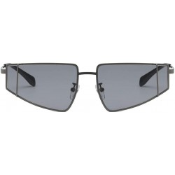 Rimless Sunglasses Mens Polarized Irregular - Black - CZ18TUEMA65 $10.06