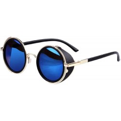 Round Vintage Steampunk Retro Metal Round Circle Frame Sunglasses - Classic Sunglasses For Uv Protection - B - CN18YRA7D8E $1...