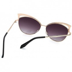 Oversized Sexy Cateye Women Sunglasses Oversized Metal Frame Flat Mirrored Lens - G - CS184RO55LD $6.90