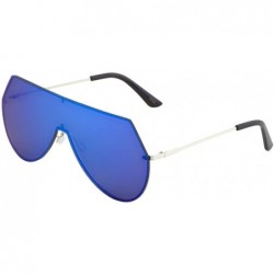 Wayfarer Blue Blocking Sunglasses Safety One Piece Polarized Lens Sport Glasses - 150mm/Blue - C9182OSZ87Z $18.70