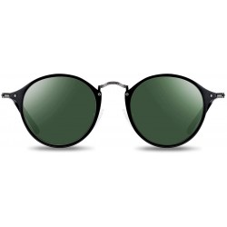 Oval Timeless Retro Polarized Circle Sunglasses for Women Al-Mg Rimmed Frame - CN194XM8CIY $44.00